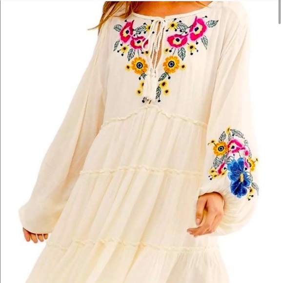 Free People Dresses & Skirts - Free people “spell on you” embroidered babydoll peasant mini dress. Size large